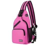 Tewzafiya Chest Bag Backpack Women's Men's Daypack with Headphone Hole Multipurpose Sling Bag Shoulder Bag Casual Daypack with Shoulder Strap for Outdoor Sports Travel Shopping, Violet, see