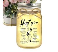 Tewzafiya Decorative Night Light Jar,Night Light Glass Jar - Warm Religious LED Night Light for Glass Jar,Inspiration,Battery Operated Home Decoration,Gift