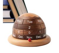 Tewzafiya Desktop Calendar, Perpetual Table Calendar | Desktop Calendar Creative Wooden Perpetual Calendar, Aesthetic Table Decorations for Rustic Block Calendar