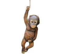 Tewzafiya Hanging Monkey Garden Statue Garden Figure Monkey on Rope Monkey Pendant Resin Hanging Monkey Hanging Monkey Sculpture Animal Baby Monkey Resin Sculpture Pendant Garden Ornaments for Outdoor