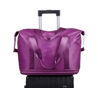 Tewzafiya Rolling Duffle Suitcase with Wheels, Portable Travel Duffel Bag with Wheels, Lightweight Design and Large Capacity Weekend Accessories for Business and Family Holidays, Red Purple,