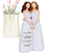 Tewzafiya Sister Gifts Sister 20 x 11 cm Angel Figure Sister Resin Desktop Ornament Girlfriend Gift Birthday Friendship Gift Ideas Unique Resin Sister Figures Gifts