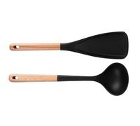 Tewzafiya Spatula Spoon, Wooden Handle Spoon Spatula | Silicone Spatula Domes Kit,Cooking Tool with Smooth Edges for the Use of Collecting, Throwing, Holding, Mixing