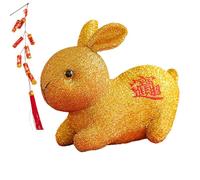 Tewzafiya Stuffed Rabbit Figurine, Chinese Rabbit Plush - Lucky Symbol Bunny Plush Toy in Bright Colours | Durable and Exquisite Rabbit Animal, Lucky Symbol of the