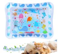Tewzafiya Water Mat for Games, Foldable Cat Mat with Water Effect, Inflatable Reinforced Cat Base for Travel, Home and Bedroom - Pet Accessory