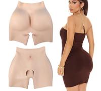 Tex-Eorey Breathable Open Crotch Silicone Panty Fake Buttock & Hip Enhancer Panties for Feminine Curvy Look,White,One Size