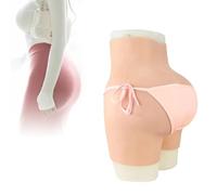 Tex-Eorey Fake Vagina Silicone Panties Hip Lift Butt Shaper Control Panty Men Hidden Gaff Pants Crossdresser Boxer Briefs for Cosplay,Ivory,basics