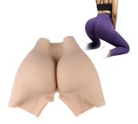 Tex-Eorey Open Crotch Silicone Push Up Buttocks Panties Fake Butt Panty Hip Shaper Control Shorts for Drag Queen, Women Cosplay,white (1.2cm)