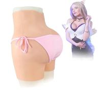 Tex-Eorey Realistic Crossdresser Silicone Fake Vagina Panties Hip Enhancer Hiding Gaff Boxer Briefs for Transgender Drag Queen,White(upgrades),One Size