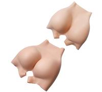 Tex-Eorey Realistic Silicone Butt Panties Open Crotch Hip Enhancers Control Shorts for Transgender Cosplay Crossdresser,White,One Size
