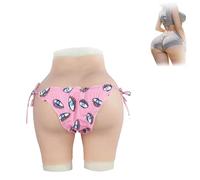 Tex-Eorey Realistic Silicone Fake Ass Pussy Penetrable Hip Enhancer Shaper Control Pants for Crossdresser Transgender,Brown(Basics),One Size