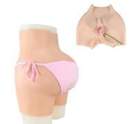 Tex-Eorey Realistic Silicone Pussy Panties Hip Enhancement Pant Buttock Hips Shaper Shorts Hiding Gaff Boxer Briefs for Drag Queen,Brown,basics