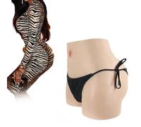 Tex-Eorey Realistic Silicone Vagina Panties Butt Control Hip Enhancer Panty Men's Hiding Gaff Briefs for Crossdresser Cosplay,White(basics)