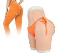 Tex-Eorey Realistic Silicone Vagina Panties Fake Buttocks Pants Hip Lift Shaper Underwear for Crossdresser Transgender,White(basics),One Size