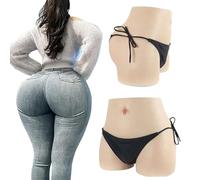 Tex-Eorey Silicone Buttock Lifting Panties Fake Hip Enhancer Shorts Butt Thick Padding Vagina Panty for Transgender Crossdresser,Wheat(basics)