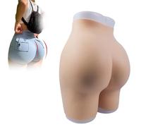 Tex-Eorey Silicone Fake Butt Panty Open Crotch Control Shorts Big Hip Enhancement Shaper Panties for Women Crossdresser,white (0.8cm)