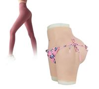Tex-Eorey Silicone Fake Vagina Butt Panties Thick Hip Padded Lift Shorts Male To Female Boxer Briefs for Crossdresser,White(basics)
