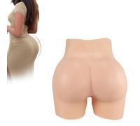Tex-Eorey Silicone Fake Vagina Panty Butt & Hip Enhancer Panties Hiding Gaff Boxer Briefs for Crossdressers, Transgender,Wheat(basics)