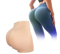 Tex-Eorey Silicone Hip Enhancer Panties Open Crotch Panty Fake Buttocks Shaper Pants for Women Cosplay,White,One Size