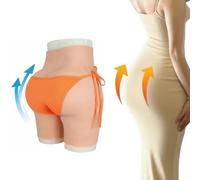 Tex-Eorey Silicone Men's Hiding Gaff Panty Big Butt Pants Hip Enhancer Butt Pads Crossdressing Panties for Transgender Drag Queen,Ivory,upgrades