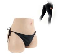 Tex-Eorey Silicone Mens Hiding Gaff Panty Fake Vagina Underwear Butt Hip Pads Lifting Panties for Transgender,White(upgrades)