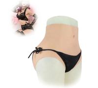 Tex-Eorey Silicone Panties Fake Vagina Butt Triangle Pants Men's Hiding Gaff Penetrable for Drag Queen Crossdresser,Brown(basics),One Size