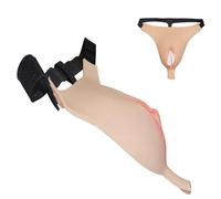 Tex-Eorey Silicone Pants Crossdressing Male To Female Thong Hiding Gaff Panty for Transgender Cosplay,Wheat,One Size