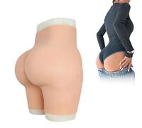Tex-Eorey Silicone Vagina Butt Lifter Shorts Fake Buttock Thick Panties Hip Enhancer Panty for Crossdressers, Transgender,Wheat(basics)