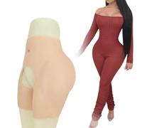 Tex-Eorey Women's Silicone Butt Buttocks Panties Open Crotch Fake Hip Enhancer Panty for Drag Queen Crossdresser,white (1.2cm)