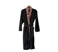 Tex Idea Playboy Bathrobe Dressing Gown Sauna Bath Leopard with Bunny Size M WOW All-In-One Outlet 24, black, M