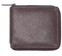 Texan Bull RFID Blocking Bifold Cowhide Leather Wallets For Men With Zipper Security | Safe Metal Zip Chain 9 Card-ID Slim Minimalist Mens Wallet, Brown, One Size, Zip Around