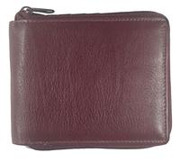 Texan Bull RFID Blocking Bifold Cowhide Leather Wallets For Men With Zipper Security | Safe Metal Zip Chain 9 Card-ID Slim Minimalist Mens Wallet, Burgundy, One Size, Zip Around