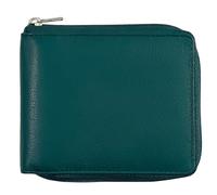 Texan Bull RFID Blocking Bifold Cowhide Leather Wallets For Men With Zipper Security | Safe Metal Zip Chain 9 Card-ID Slim Minimalist Mens Wallet, Forest Green, One Size, Zip Around