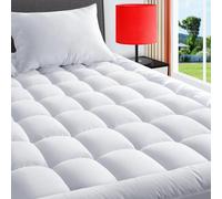 TEXARTIST Queen Mattress Pad Cover Cooling Mattress Topper 400 TC Cotton Pillow Top Mattress Cover Quilted Fitted Mattress Protector with 8-21 Inch Deep Pocket