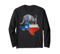 Texas Armadillo Cute Funny Texan Style Star Red White Blue Long Sleeve T-Shirt