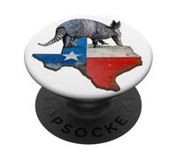 Texas Armadillo Cute Funny Texan Style Star Red White Blue PopSockets Adhesive PopGrip