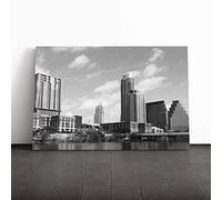 Texas Austin Skyline USA Canvas Print | Gallery Wrapped 30mm Frame Wall Art | 30x20 inches | Ready to Hang | Modern Cityscape Picture | Living Room Bedroom Lounge Office