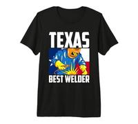 Texas Best Welder Ironworker Ironsmith Texan Flag Welding Premium T-Shirt