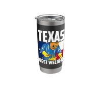Texas Best Welder Ironworker Ironsmith Texan Flag Welding Stainless Steel Insulated Tumbler