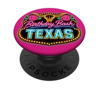 Texas Birthday Bash Party Funny Floral Vintage PopSockets Adhesive PopGrip
