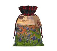 Texas Bluebonnets Scenery Christmas Candy Bag, Reusable, Christmas Bag For Christmas Birthday Party