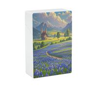 Texas Bluebonnets Scenery Cigarette Case Stylish Lightweight Pocket Holder Case for Smoke Waterproof Cigarette Dispenser Cigarettes Accessories for Outdoor Camping Hiking