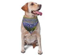 Texas Bluebonnets Scenery Dog Bandanas Triangle Puppy Scarfs for Boy and Girl, Washable Daily Bibs Handkerchief Customize Dog & Cat Neckwear, Birthday Cute Soft Pet Scarf Kerchief