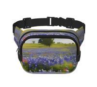 Texas Bluebonnets Scenery Fanny Pack Adjustable Crossbody Bag Large Waist Bag Travel Belt Bag Unisex Bum Bag