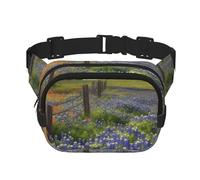Texas Bluebonnets Scenery Fanny Pack For Women Waterproof Adjustable Belt Bags Waist Pack Fashion Casual Crossbody Bags Bum Bag For Running Workout Hiking Traveling, Black, One Size