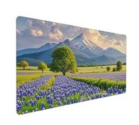 Texas Bluebonnets Scenery Gaming Mouse Pad, 35.5 x 16 inch Large Extended Computer Keyboard Mouse Mat Pad, Non-Slip Mousepad, Table Protector Blotter Mat,Laptop Desk Mat for Office Home
