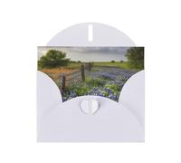 Texas Bluebonnets Scenery Greeting Cards Blank Note Cards with Envelopes Happy Birthday Card Thank You Card Wedding Party Invitation Cards for All Occasions 4x6 Inch