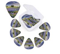 Texas Bluebonnets Scenery Guitar Picks 12 Pack 3 Different Thickness Celluloid Guitar Plectrums with Guitar Pick Storage Box Personalized Guitar Pick for Acoustic Guitar Picks