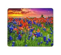 Texas Bluebonnets Scenery Mouse-Pad Non-Slip Rubber Base Mousepads for Office Home 9.4"x7.9"