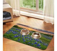 Texas Bluebonnets Scenery Print Pet Absorbent Leather Tablecloth Perfect for Dogs, Cats, and Other Pets